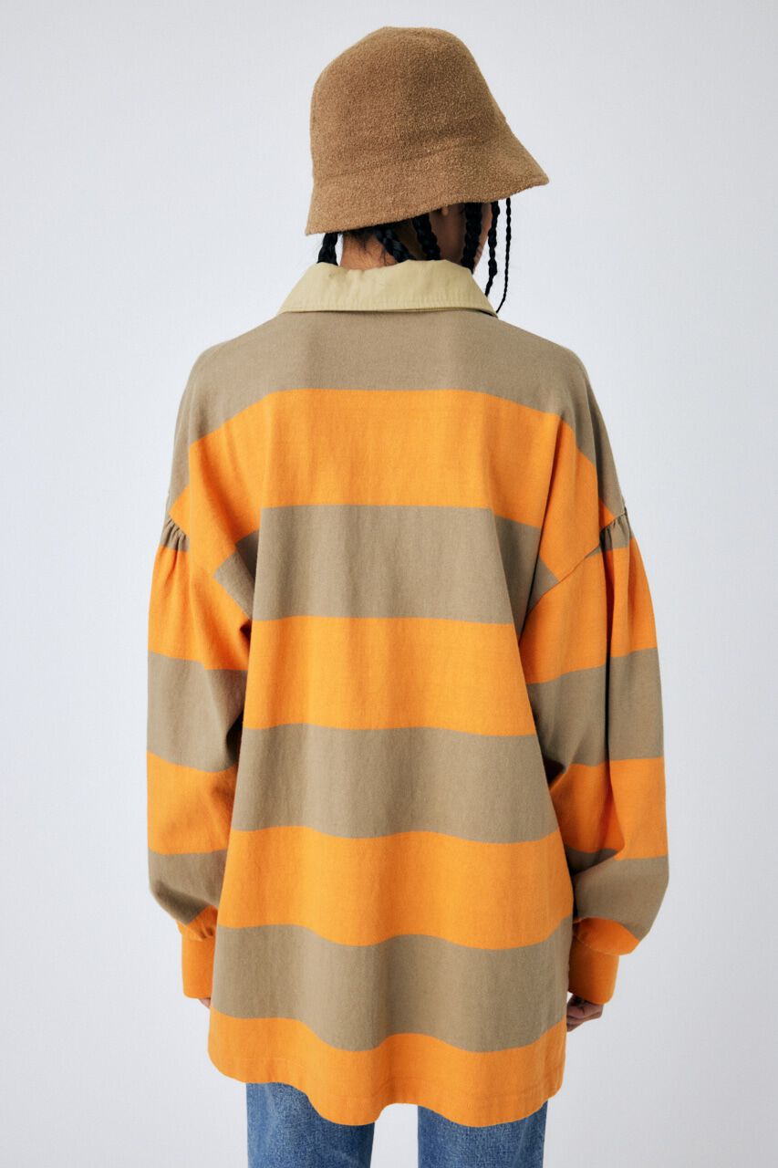 MOUSSY「GATHER SLEEVE RUGGER シャツ」|Tシャツ・カットソー|