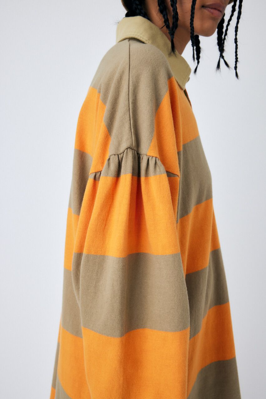 MOUSSY「GATHER SLEEVE RUGGER シャツ」|Tシャツ・カットソー|