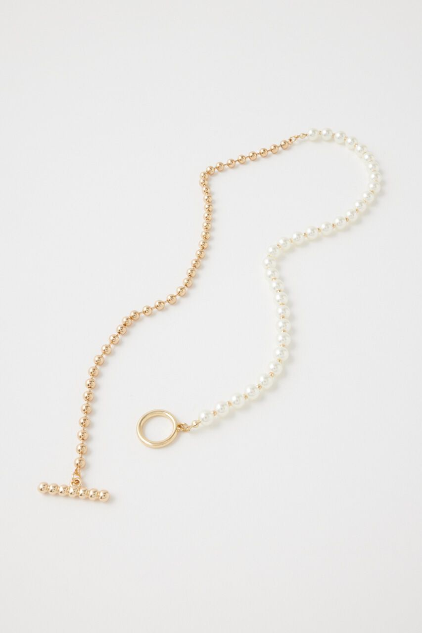 MOUSSY「F／PEARL ＆ BALL CHAIN ネックレス」|ネックレス|