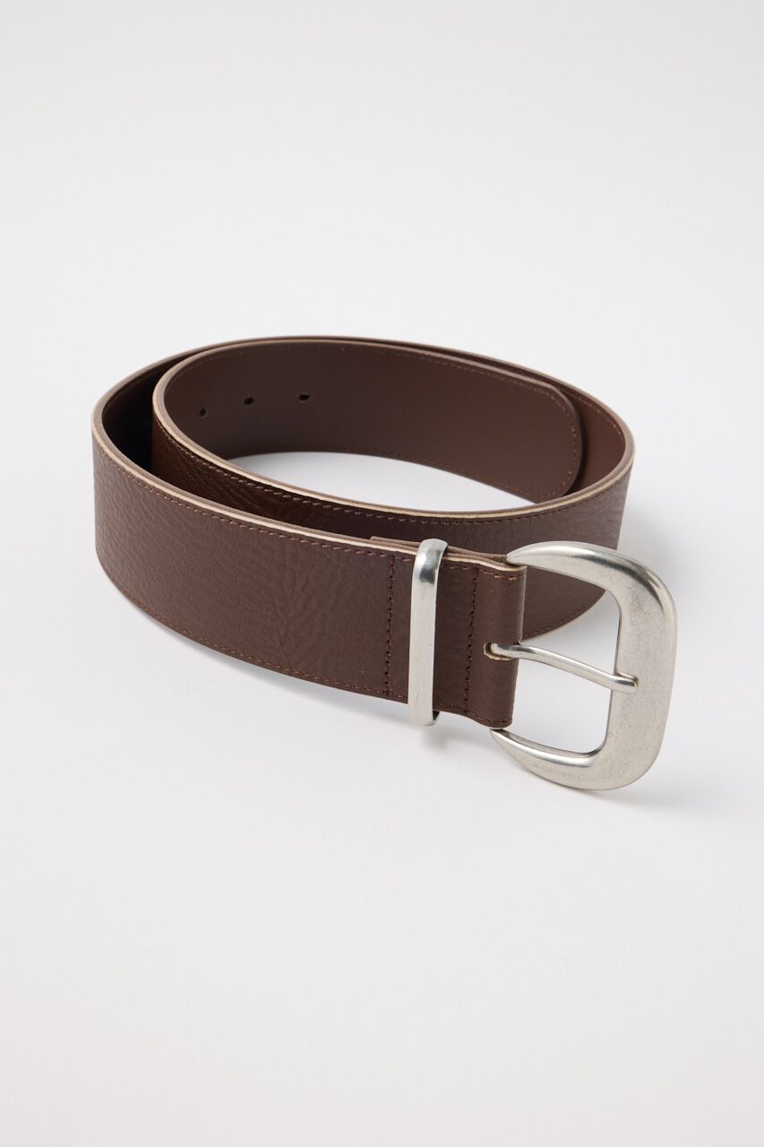 MOUSSY「SPLIT LEATHER ワイドベルト」|ベルト|BRN