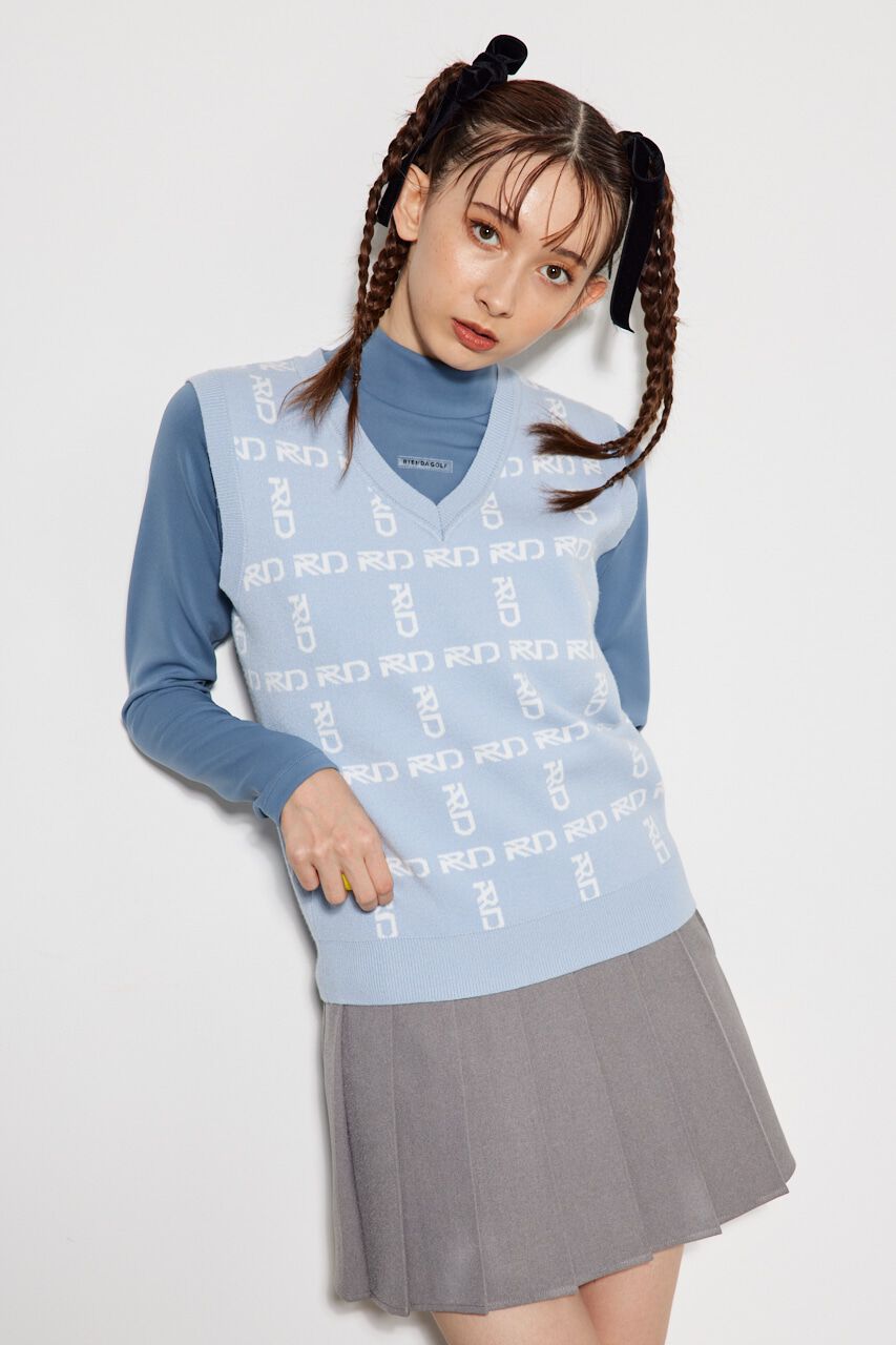 rienda「ニットロゴJQ ベスト」|ダウンベスト・ベスト|