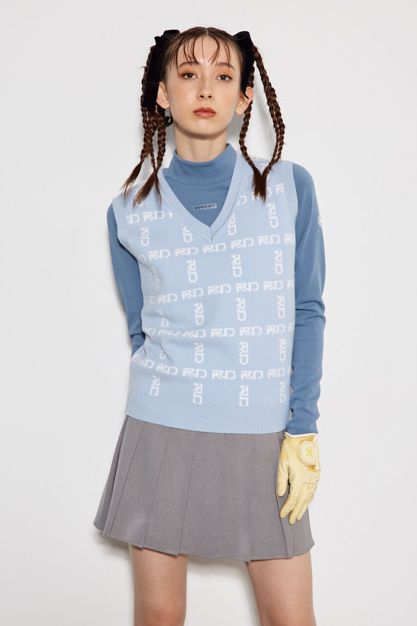 rienda「ニットロゴJQ ベスト」|ダウンベスト・ベスト|