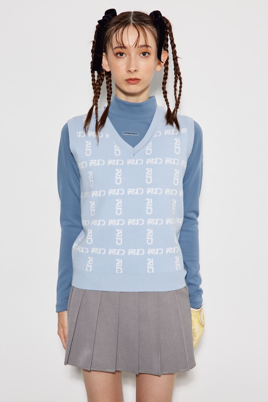 rienda「ニットロゴJQ ベスト」|ダウンベスト・ベスト|