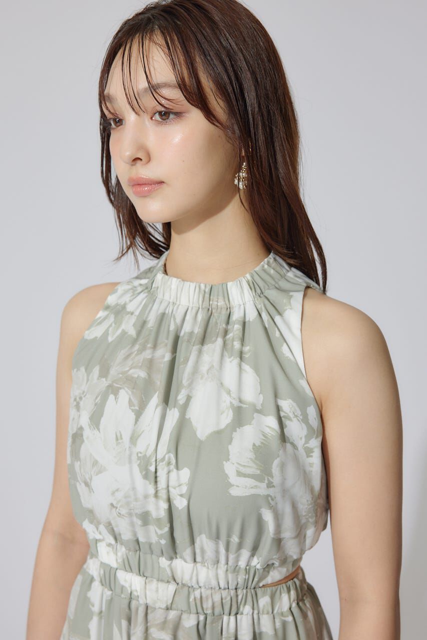 rienda「ホルターネックギャザーフレアワンピース」|ワンピース|