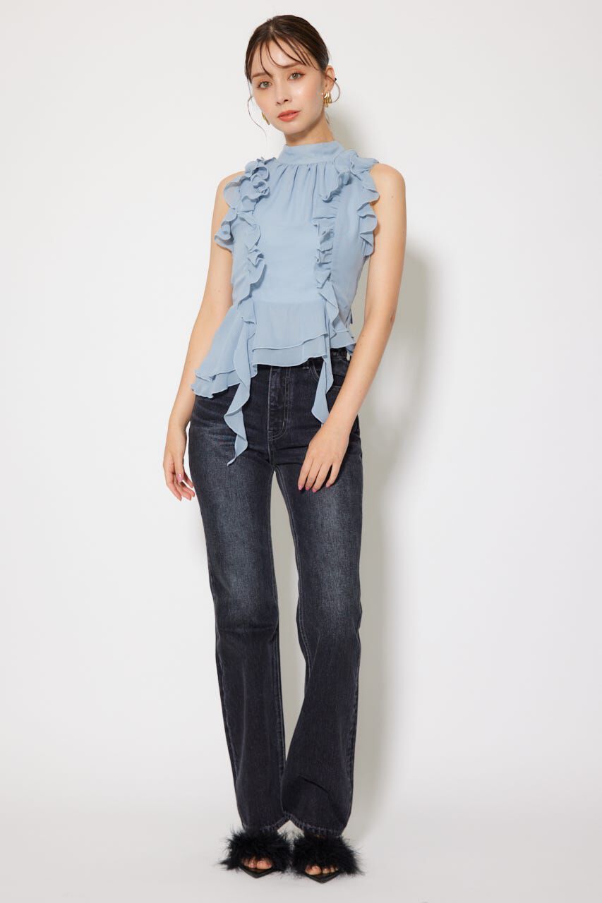 rienda「ボウタイフリルペプラムブラウス」|シャツ・ブラウス|