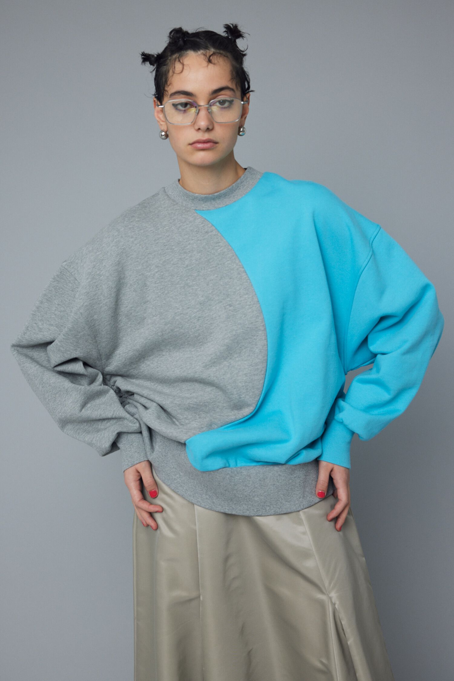 HeRIN.CYE「Circle boyfriend tops」|Tシャツ・カットソー|L/BLU1