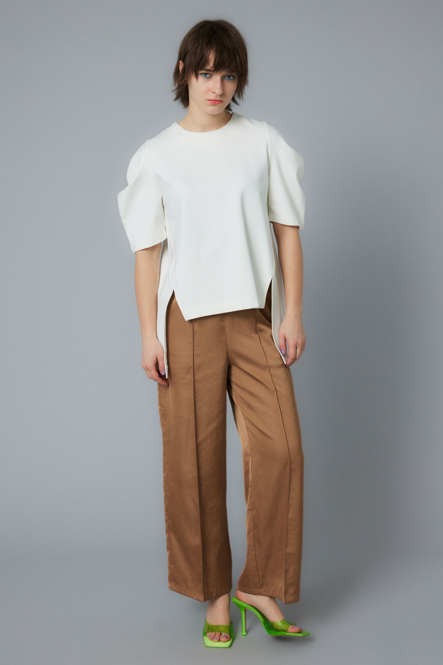 HeRIN.CYE「Center press satin pants」|その他|