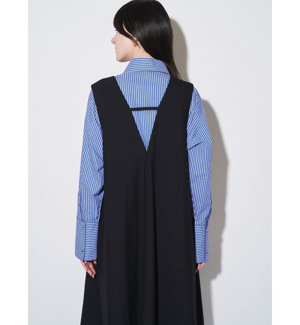 ELENDEEK「DEEP V NECK A-LINE OP」|ワンピース|