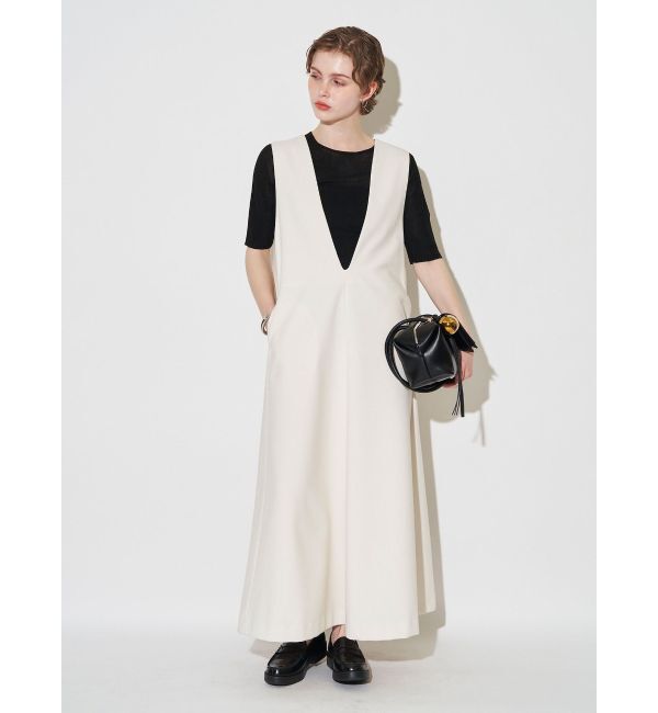 ELENDEEK「DEEP V NECK A-LINE OP」|ワンピース|