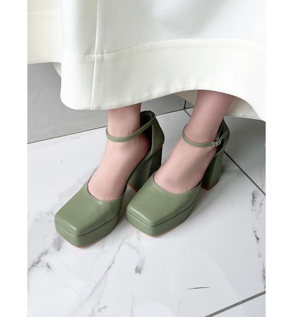 RESEXXY「チャンキーパンプス」|パンプス|グリーン