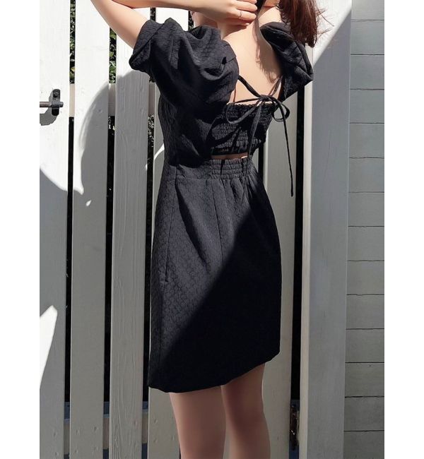 RESEXXY「バックデザインミニワンピース」|ワンピース|ブラック