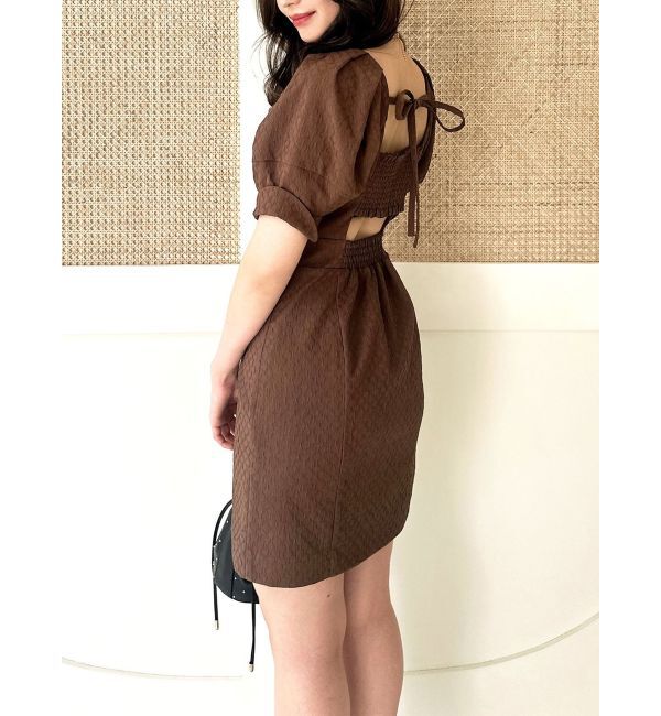 RESEXXY「バックデザインミニワンピース」|ワンピース|ブラウン