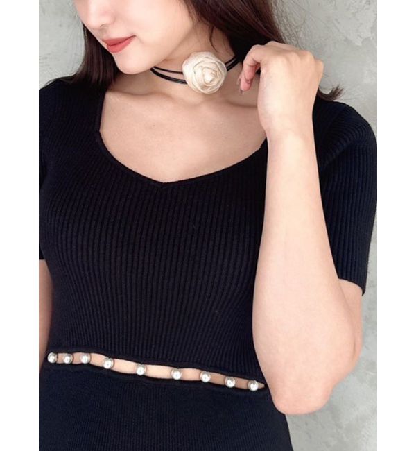 RESEXXY「シアーコサージュ」|ネックレス|アイボリー