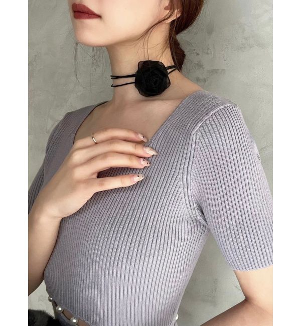 RESEXXY「シアーコサージュ」|ネックレス|ブラック