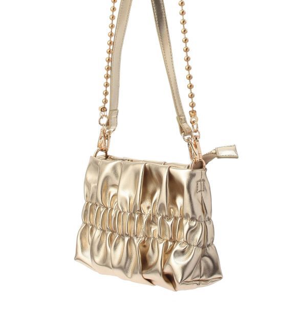 RESEXXY「メタリックギャザーバッグ」|ハンドバッグ|