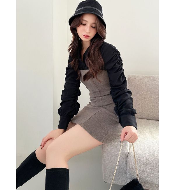 RESEXXY「ギャザーデザインチュニックシャツ」|シャツ・ブラウス|