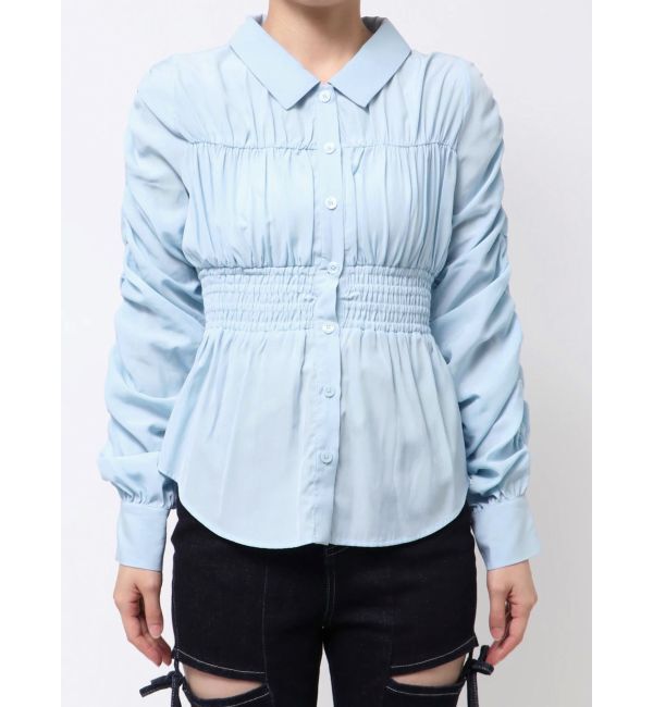 RESEXXY「ギャザーデザインチュニックシャツ」|シャツ・ブラウス|