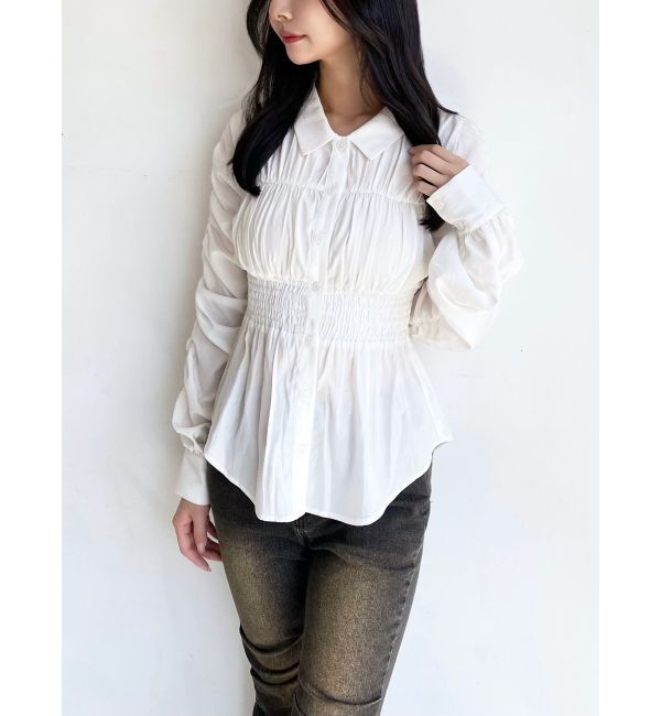 RESEXXY「ギャザーデザインチュニックシャツ」|シャツ・ブラウス|