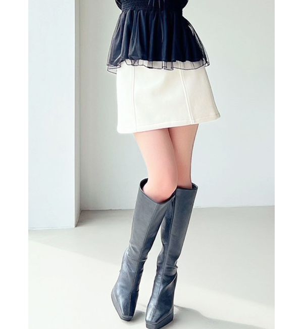 RESEXXY「台形ミニスカート」|スカート|アイボリー