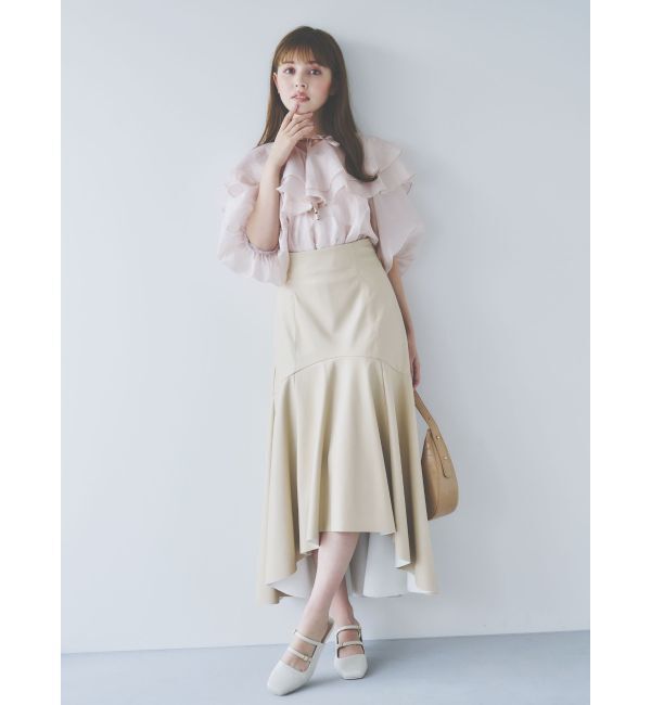 dazzlin「フェイクレザーエレガントナロースカート」|スカート|