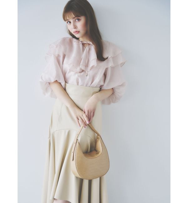 dazzlin「フェイクレザーエレガントナロースカート」|スカート|