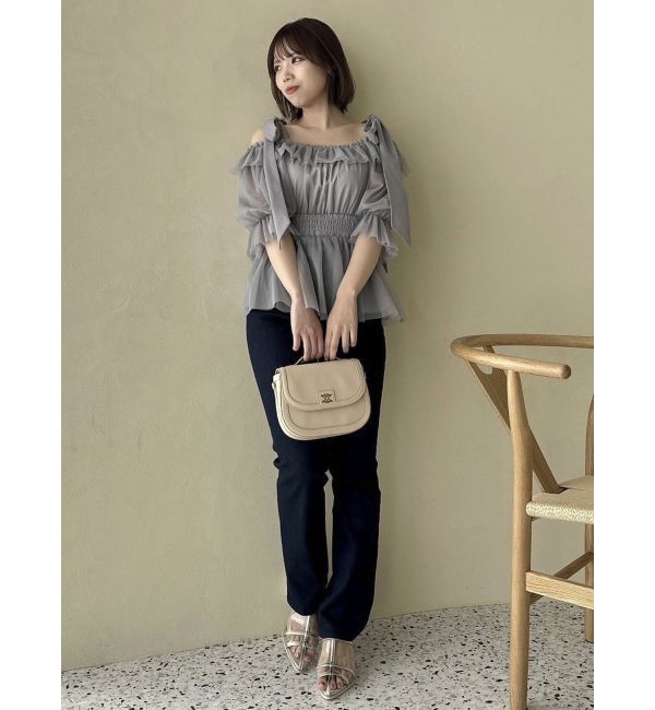 dazzlin「チュールリボンペプラム2wayトップス」|シャツ・ブラウス|