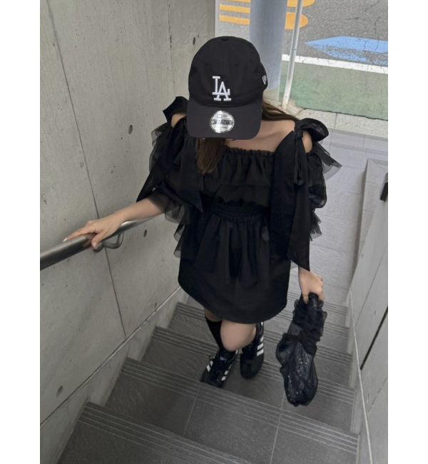 dazzlin「チュールリボンペプラム2wayトップス」|シャツ・ブラウス|