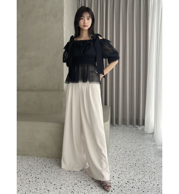 dazzlin「チュールリボンペプラム2wayトップス」|シャツ・ブラウス|