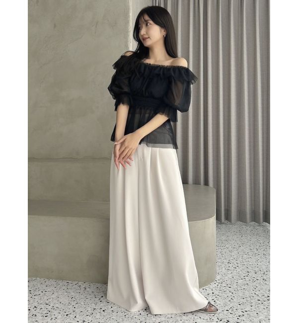 dazzlin「チュールリボンペプラム2wayトップス」|シャツ・ブラウス|