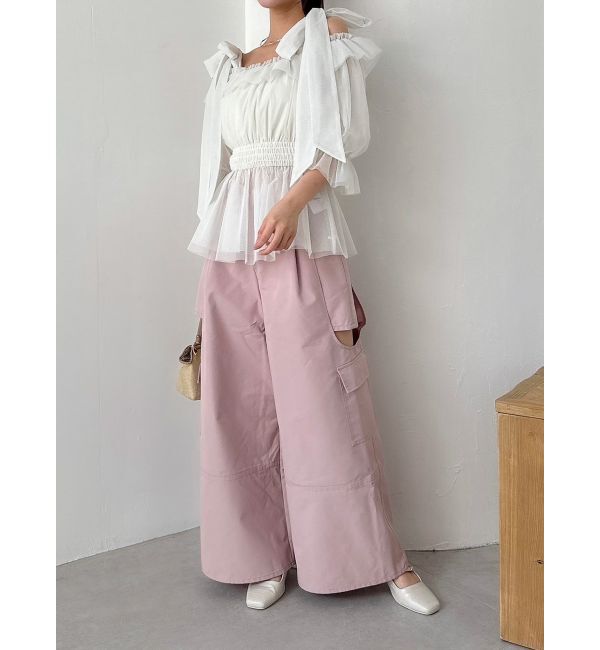 dazzlin「チュールリボンペプラム2wayトップス」|シャツ・ブラウス|