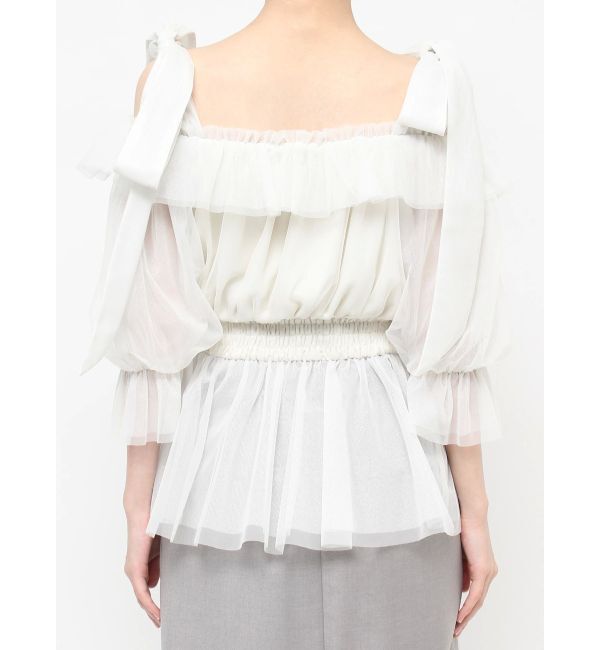 dazzlin「チュールリボンペプラム2wayトップス」|シャツ・ブラウス|