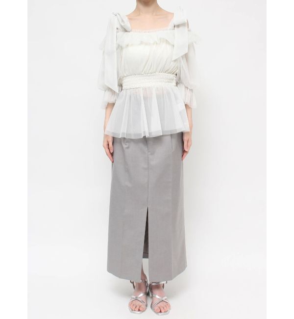 dazzlin「チュールリボンペプラム2wayトップス」|シャツ・ブラウス|