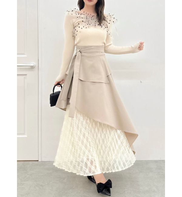 dazzlin「アシメティアードプリーツスカート」|スカート|