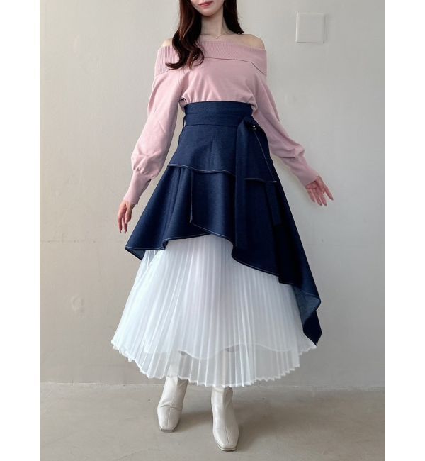 dazzlin「アシメティアードプリーツスカート」|スカート|