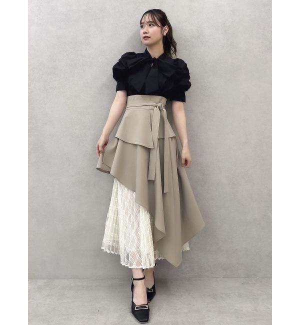 dazzlin「アシメティアードプリーツスカート」|スカート|