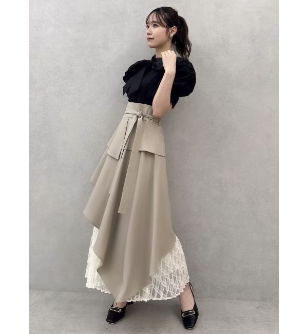 dazzlin「アシメティアードプリーツスカート」|スカート|