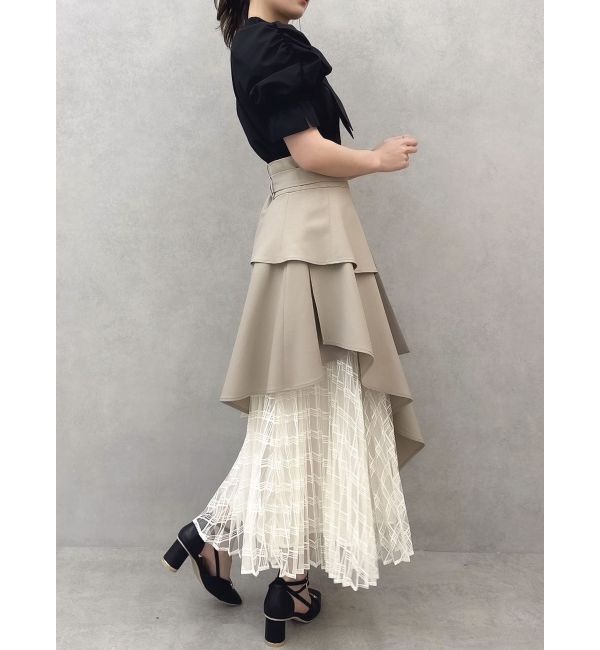 dazzlin「アシメティアードプリーツスカート」|スカート|