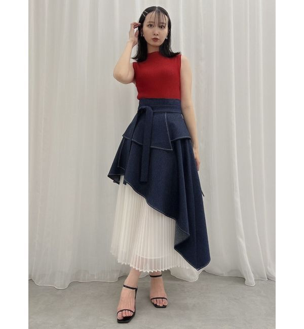 dazzlin「アシメティアードプリーツスカート」|スカート|