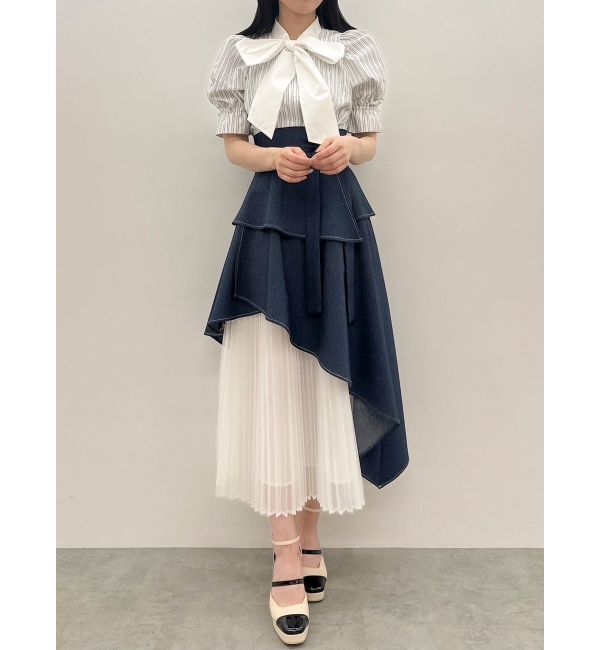 dazzlin「アシメティアードプリーツスカート」|スカート|