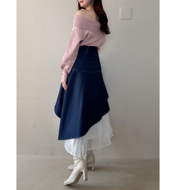 dazzlin「アシメティアードプリーツスカート」|スカート|