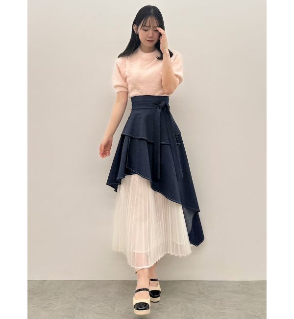 dazzlin「アシメティアードプリーツスカート」|スカート|