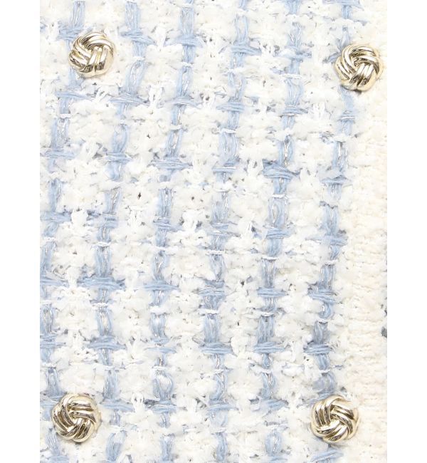 dazzlin「【SETUP】ツイードライクダブルニットジャケット※セットアップ対応」|ノーカラージャケット|