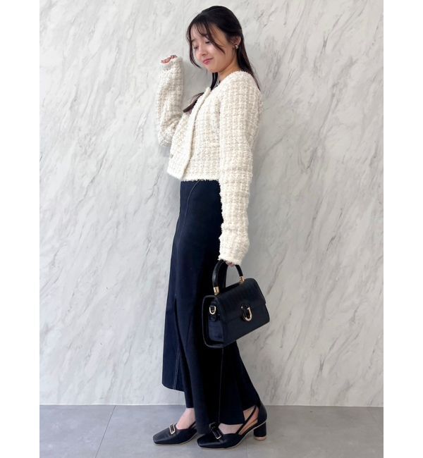 dazzlin「【SETUP】ツイードライクダブルニットジャケット※セットアップ対応」|ノーカラージャケット|