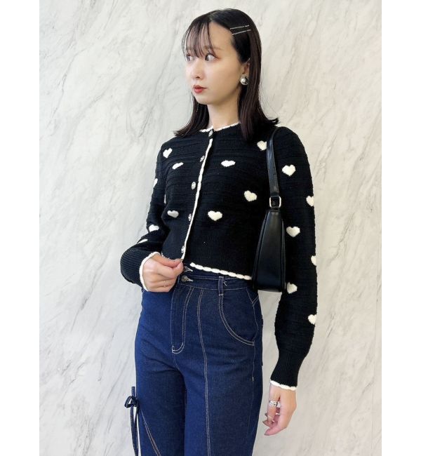 dazzlin「ハートジャカードカーデトップス」|カーディガン|
