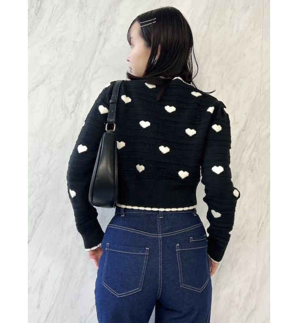 dazzlin「ハートジャカードカーデトップス」|カーディガン|