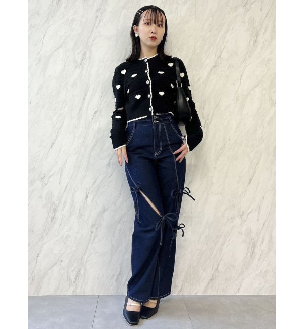 dazzlin「ハートジャカードカーデトップス」|カーディガン|