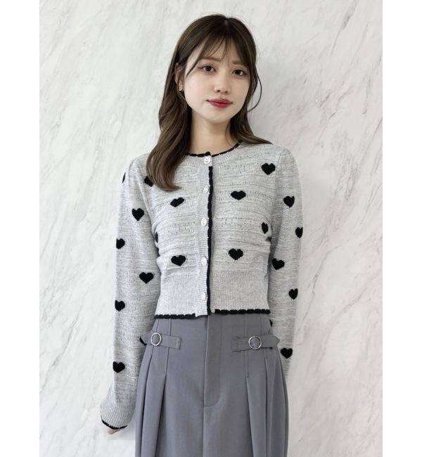 dazzlin「ハートジャカードカーデトップス」|カーディガン|