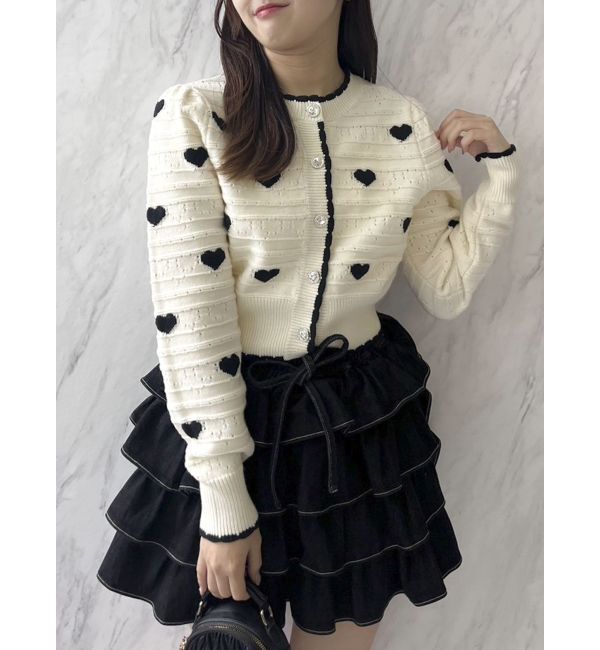 dazzlin「ハートジャカードカーデトップス」|カーディガン|