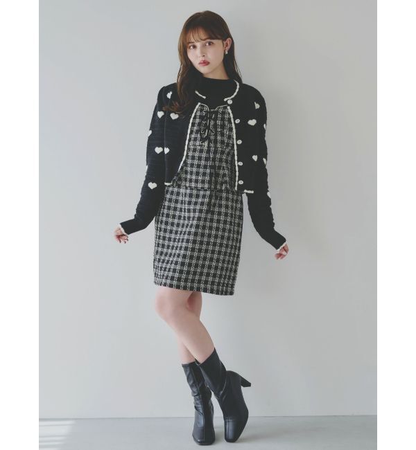 dazzlin「ハートジャカードカーデトップス」|カーディガン|