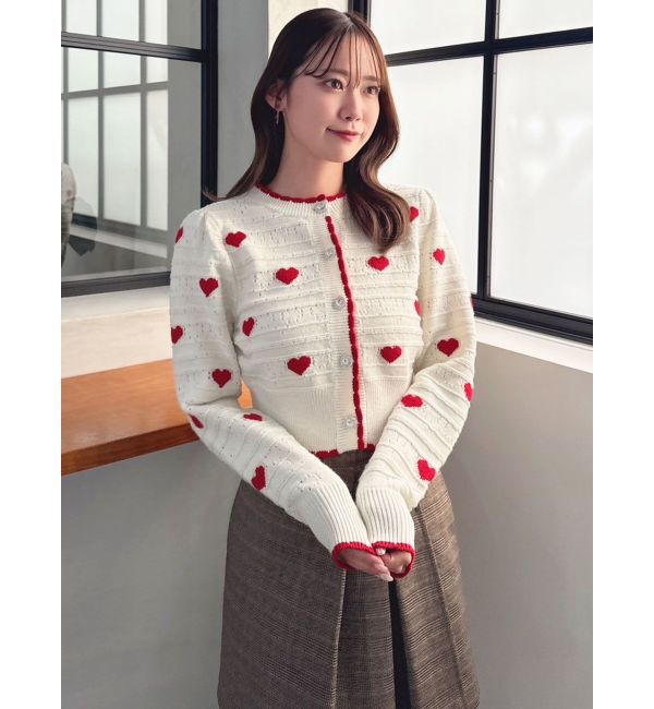 dazzlin「ハートジャカードカーデトップス」|カーディガン|